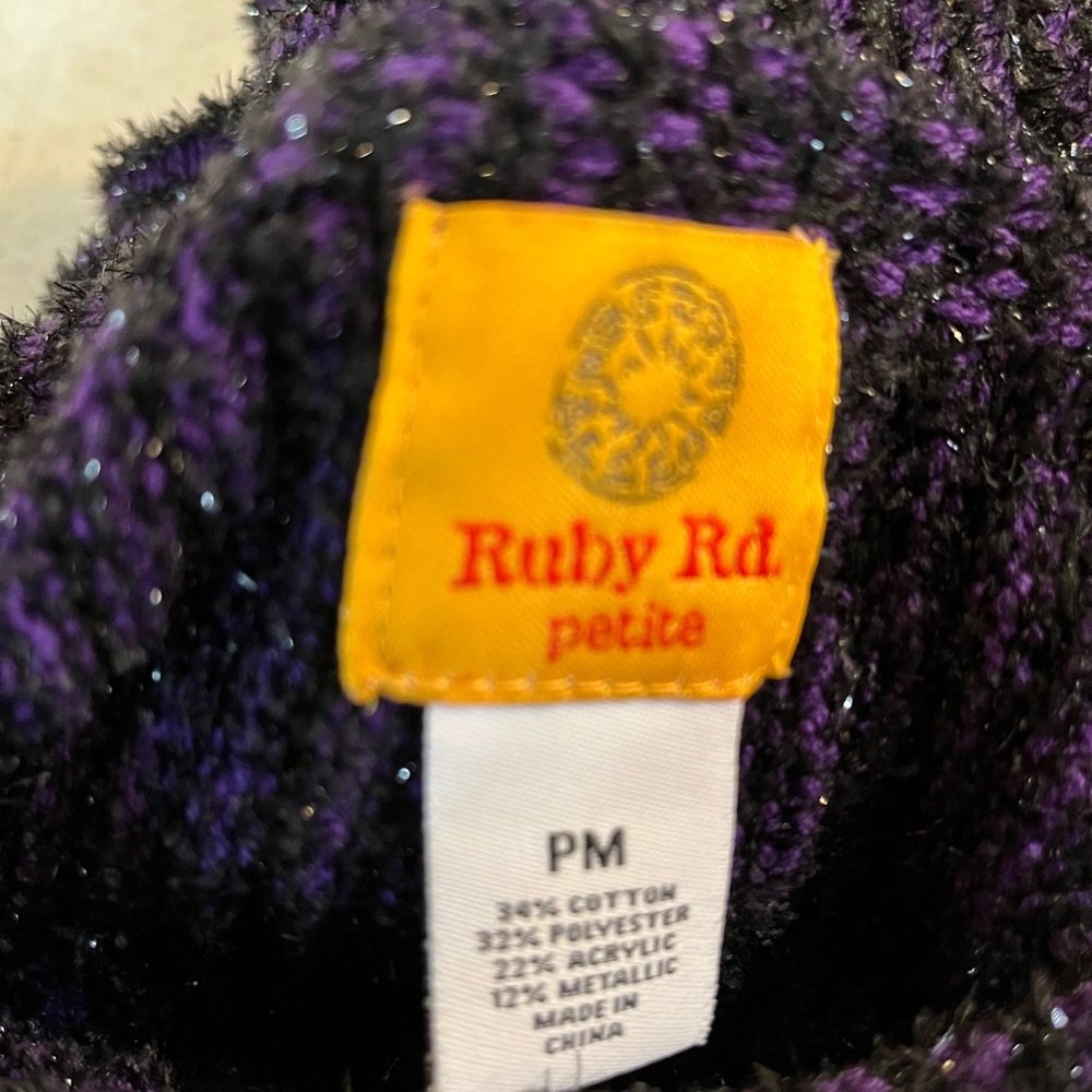 Ruby Rd. Deep Purple Knit Sweater - Picture 7 of 10